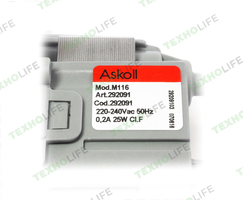 Насос стиральной машины, Askoll, 25W, на 3-ех винтах клеммы вперед AV5408, PMP005UN