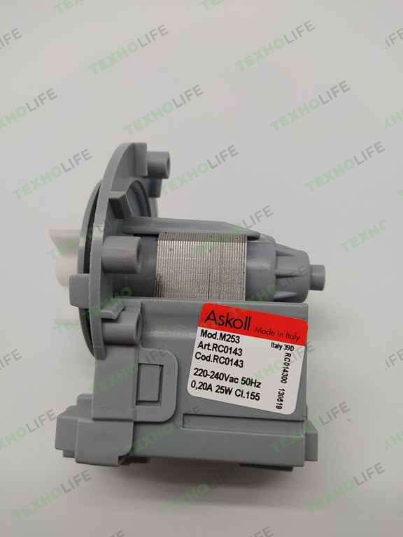 Насос стиральной машины, Askoll, 25W, на 3-ех винтах, фишка вперед Bosch, Siemens, Zanussi, PMP012UN