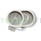 Конфорка двойная стеклокерам. плиты, Fornelli, Weissgauff, D-165*270/230V-2000W, EP301