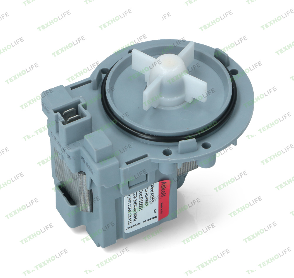 Насос стиральной машины, Askoll, 25W, на 3-ех винтах, фишка вперед Bosch, Siemens, Zanussi, PMP012UN
