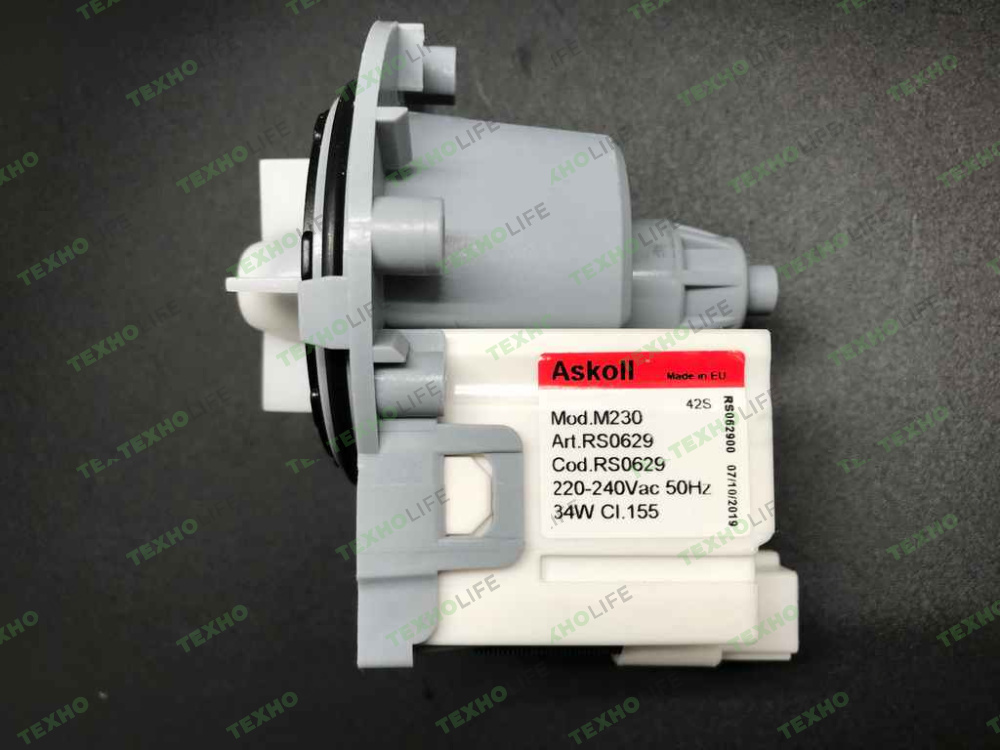 Насос стиральной машины, Askoll, 34W, на 3х винтах, фишка назад, Electrolux 29603700, PMP024UN