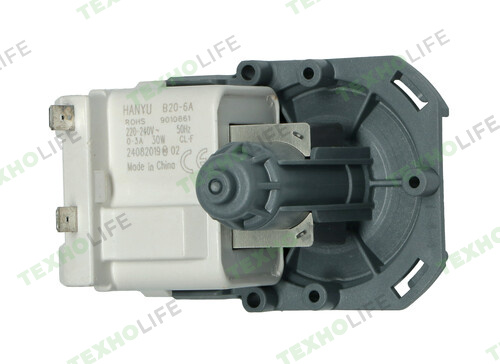 Насос стиральной машины, HANYU, 30W, на 3-ех защелках, клеммы назад раздельно, PMP524UN