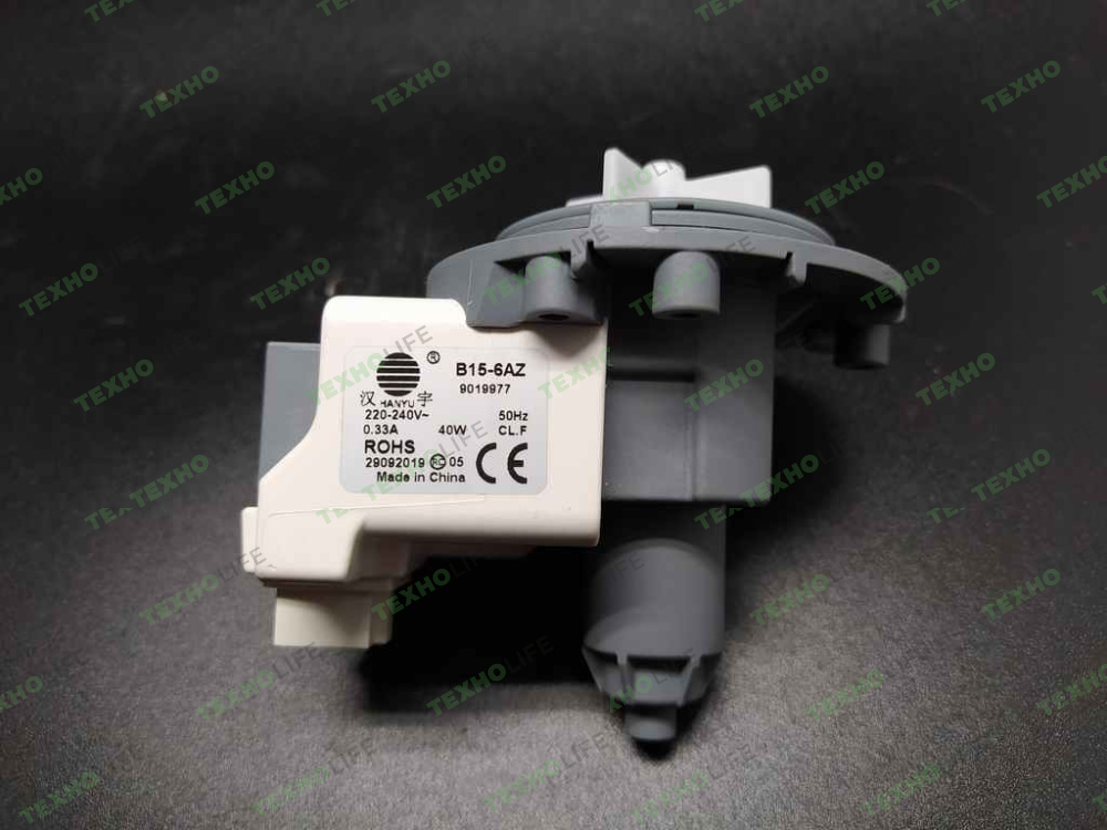 Насос стиральной машины, HANYU, 40W, на 3-ех винтах, клеммы назад вместе, ZN54516