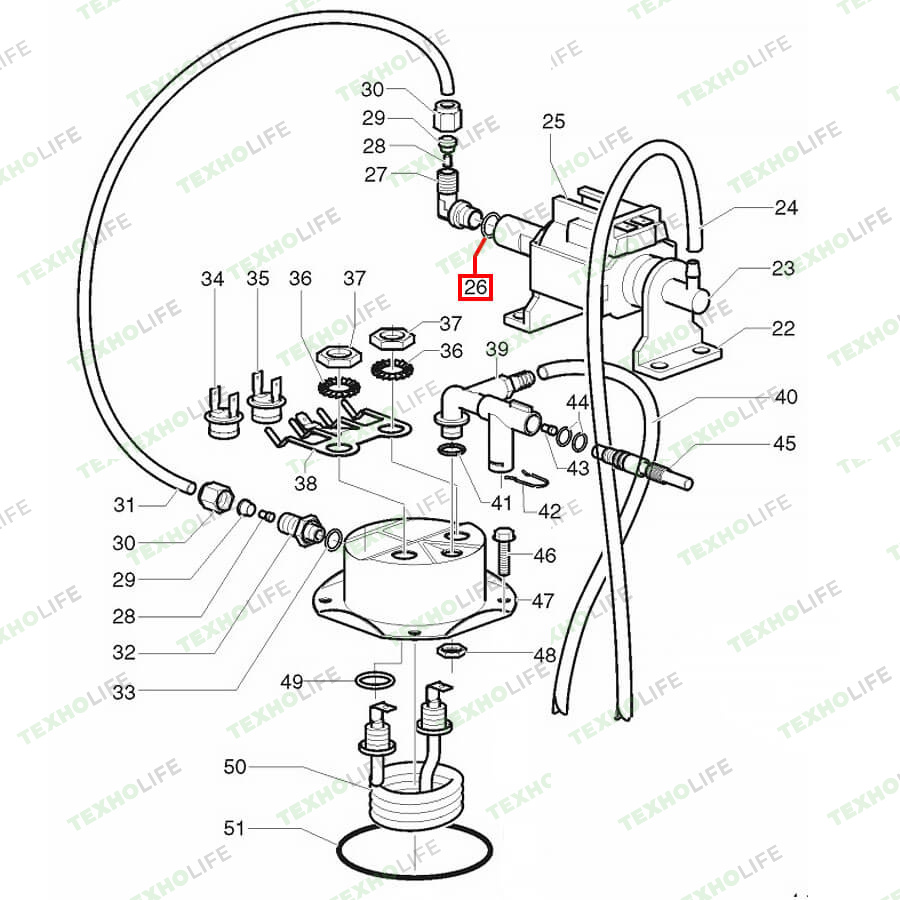 Прокладка O-Ring 2031 переходника к помпе для кофемашин Philips Saeco 140321961