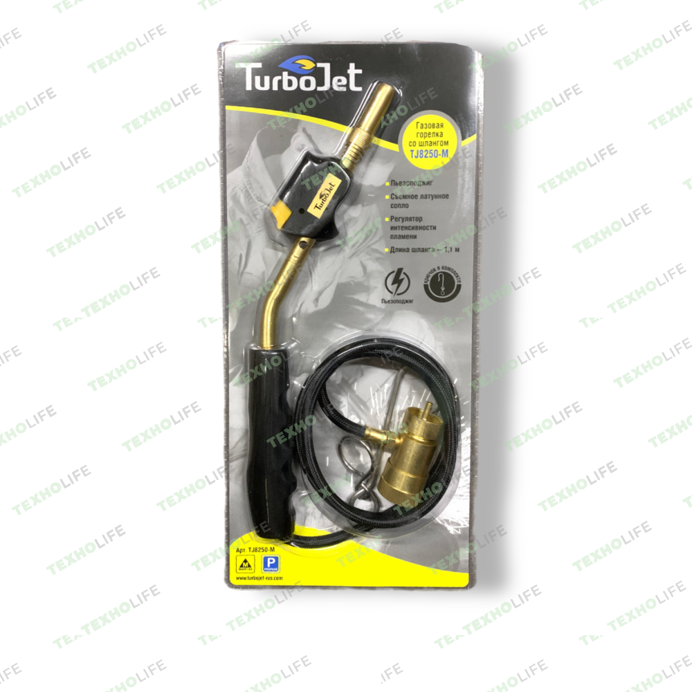 Горелка газовая со шлангом и пьезоподжигом (MAPP) TJ8250-M Горелка газовая со шлангом и пьезоподжигом (MAPP) TJ8250-M