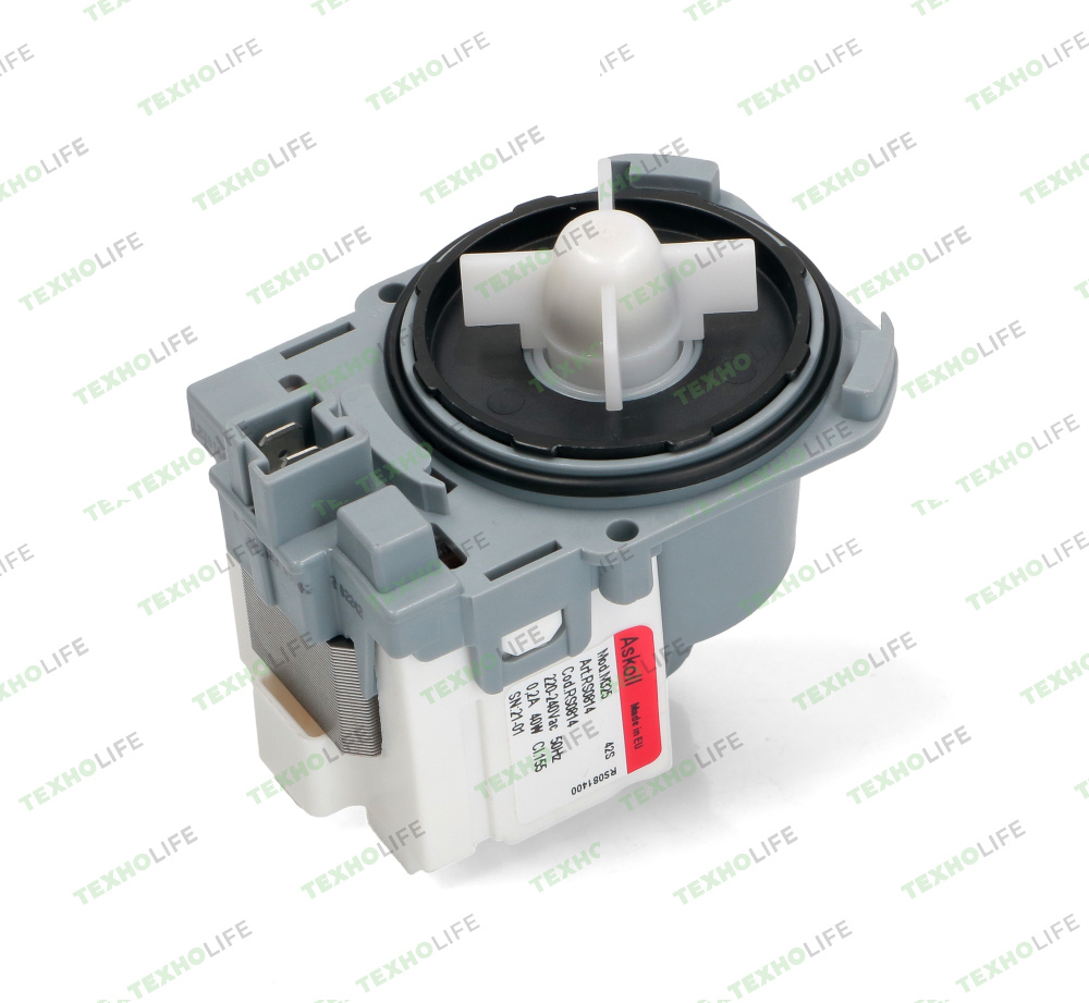 Насос стиральной машины, Askoll, 40W, на 3-ех защелках, фишка вперед, 292075, PMP002UN