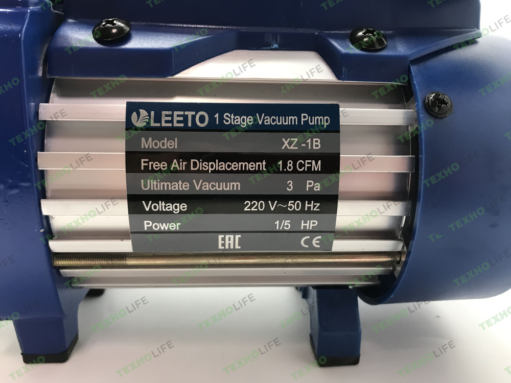 Вакуумный насос 1-ст Leeto XZ-1B (42 л/мин.)  Вес 4,2 кг