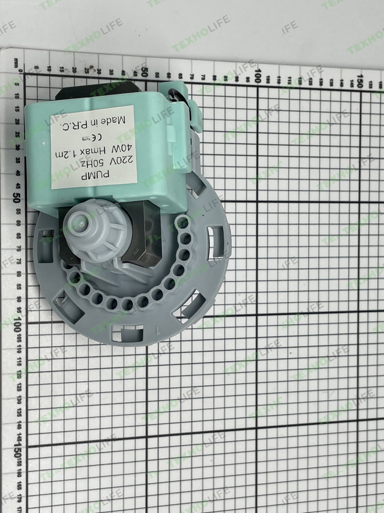 Насос стиральной машины, 40W, на 8 защелках, фишка вперед