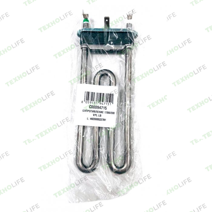 ТЭН стиральной машины, 1700W, L-170мм, универс., Ariston, C00094715, (Thermowatt) В пакете