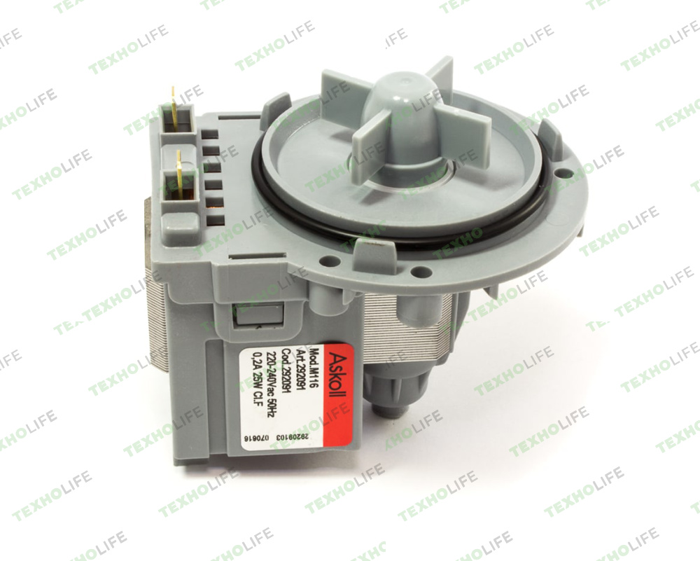 Насос стиральной машины, Askoll, 25W, на 3-ех винтах клеммы вперед AV5408, PMP005UN