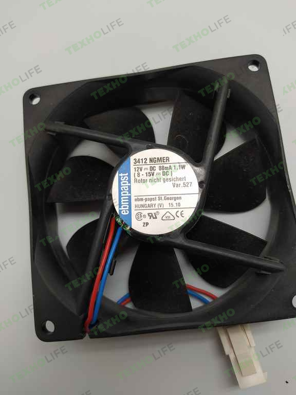 Вентилятор холодильника, Liebherr, Ebmpapst, 3412, NGME, 92x92x25мм DC, осевой, 6108098