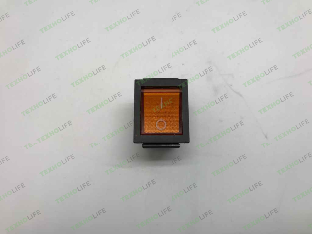 Выключатель желтый KCD4 16А 250V, 20A 125V (4-х контакт.) клавишный