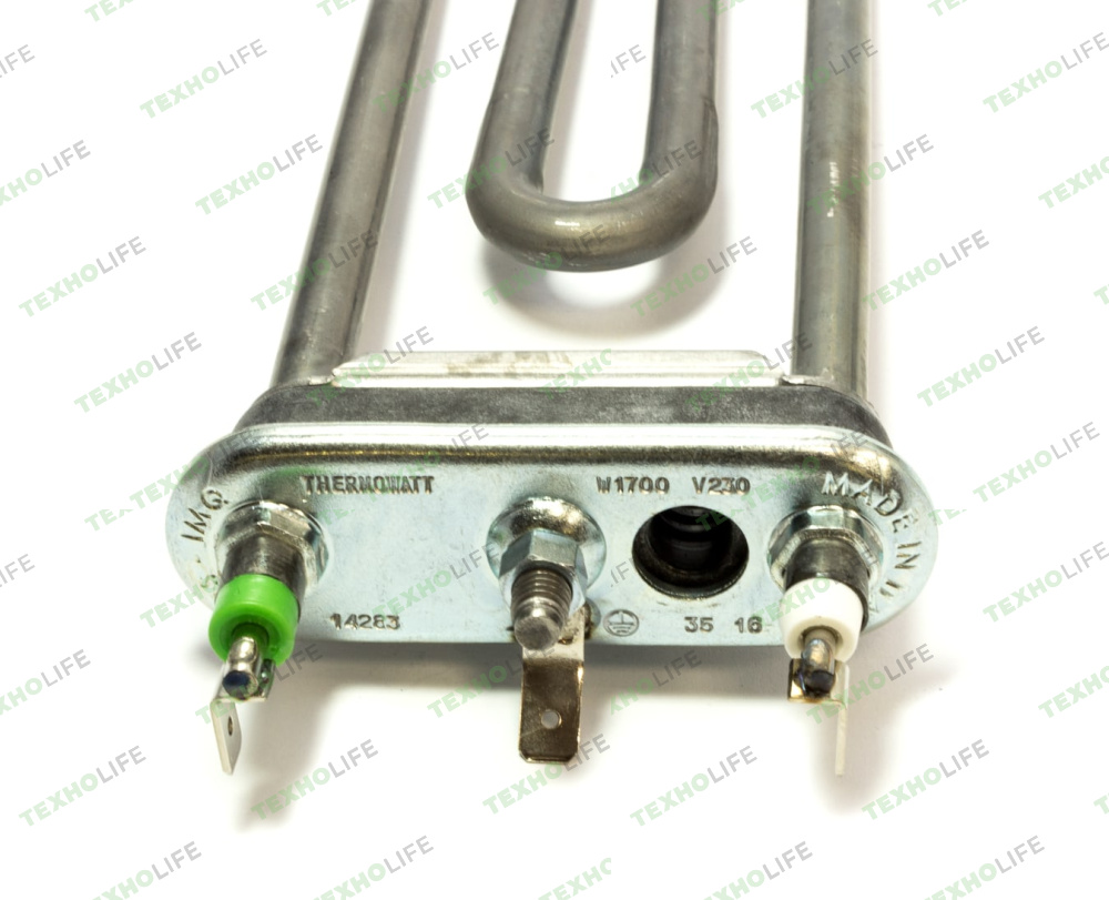 ТЭН стиральной машины, 1700W, L-190мм, с отверстием под датчик, Ariston, 086357, HTR001AR