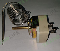 Терморегулятор для промышленных плит 320°, 32А 2,5м 250V (длина шупа капил. 6,8см), PRP060