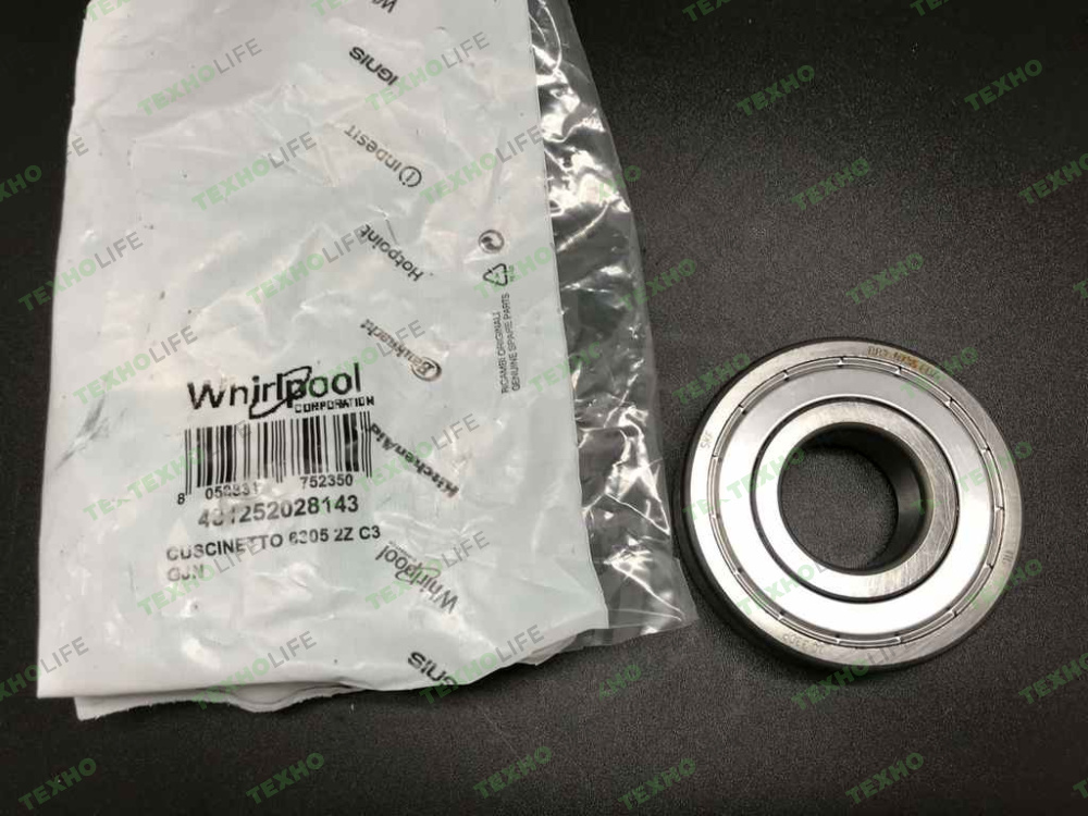 Подшипник 6305 ZZ (25*62*17), SKF, в упаковке, Whirlpool, 481252028143