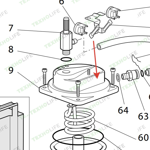 Гайка штуцера бойлера/кофеварки, M8x1, DeLonghi, 9815003750 Гайка штуцера бойлера/кофеварки, M8x1, DeLonghi, 9815003750