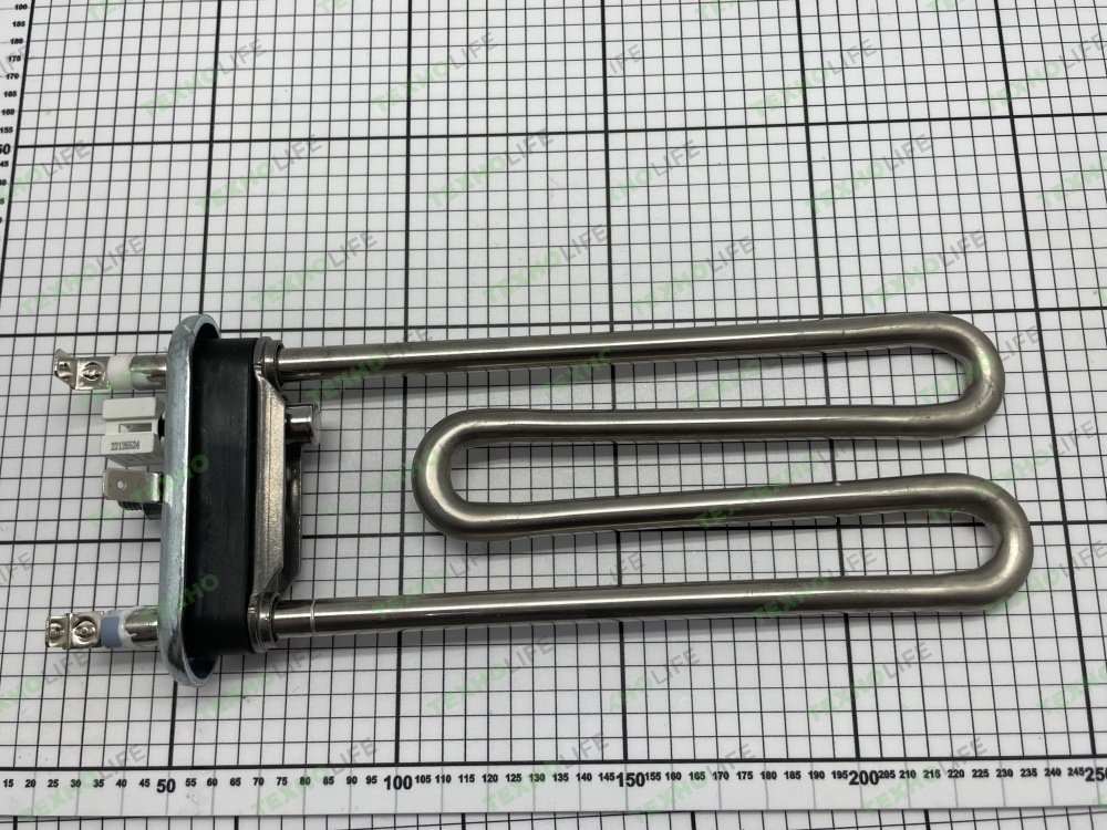 ТЭН стиральной машины, 1750W, L-180мм, прямой с датчиком, Атлант, Electrolux, 903468420121