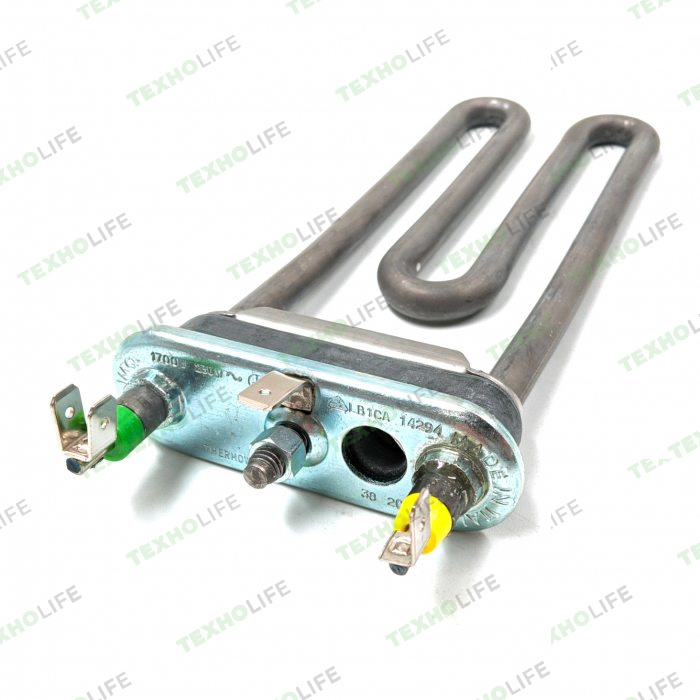 ТЭН стиральной машины, 1700W, L-170*120мм, чуть гнутый, с отверст., Indesit, Ariston, C00087188