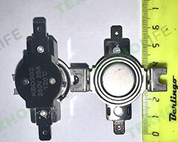 Датчик температуры, для духовых шкафов Haier Whirlpool и другие. KSD302, 120°С, 250V 25A, TR040