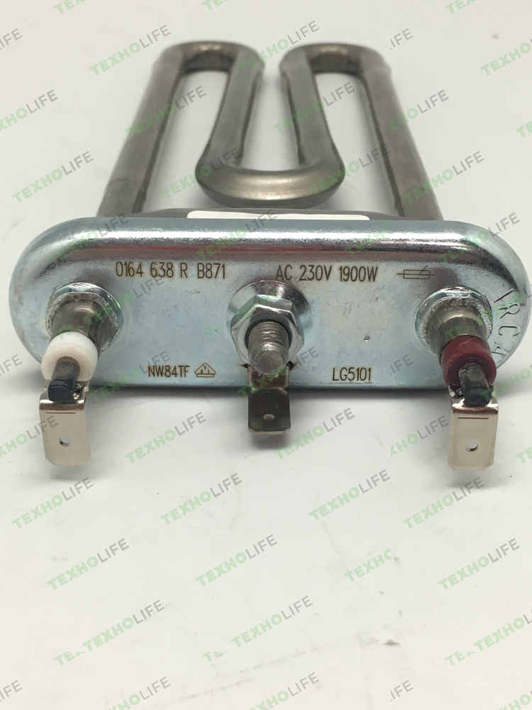 ТЭН стиральной машины, 1900W, L-175мм, LG, без отверст., 5301ER1001H, LG5101, IRCA