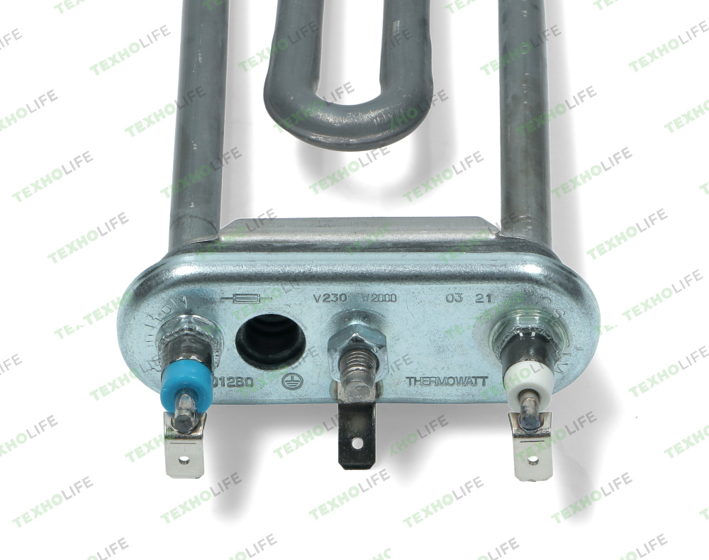 ТЭН стиральной машины, 2000W, L-200мм, прямой c отверст., Bosch 267512, Thermowatt, HTR012BO