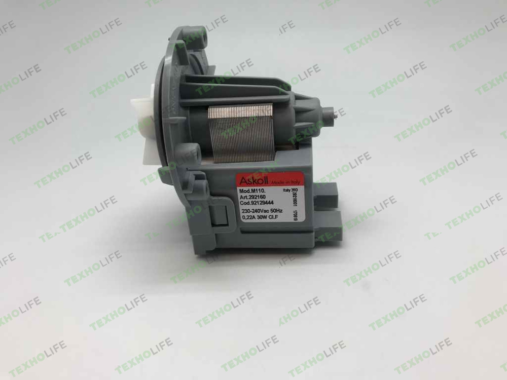 Насос стиральной машины, Askoll, 30W, 3 защелки, клеммы назад, M110/292160, Candy, 49001619