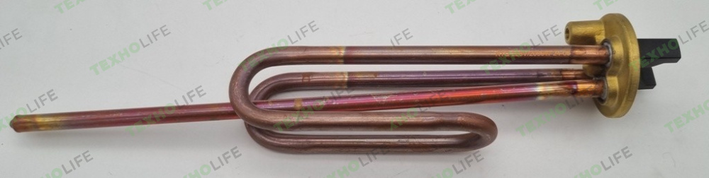 ТЭН водонагревателя, 2000W, фланец прижимной, RCF, медь, отверст. под анод M6, Китай