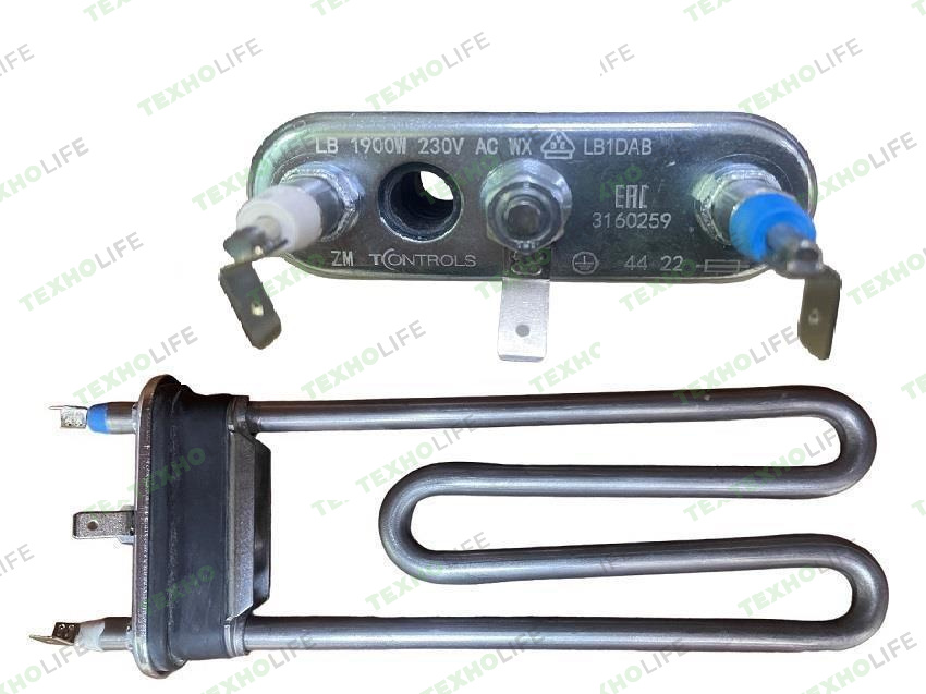 ТЭН стиральной машины, 1900W, прямой, L-180мм, с отверст., Ardo, HTR004AD, T-CONTROLS, 3160259