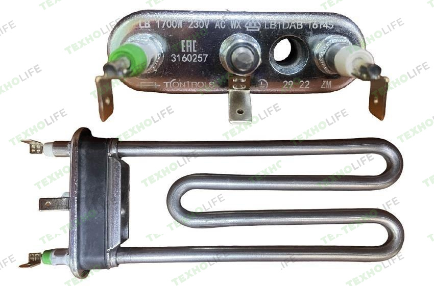 ТЭН стиральной машины, 1700W, L-170мм, универс., Ariston, C00094715, 3160257, T-CONTROLS